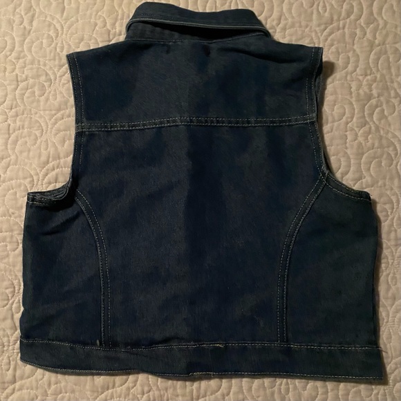 Limited Too Girls Jean Vest with Copper Bling Button Front - Picture 2 of 5